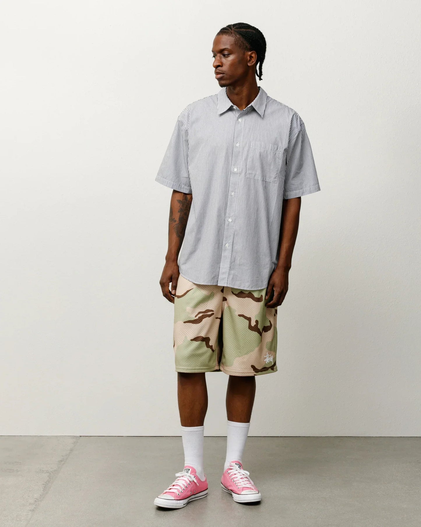 Stussy Boxy SS Shirt 8 Ball Stripe | Summer Street Drop