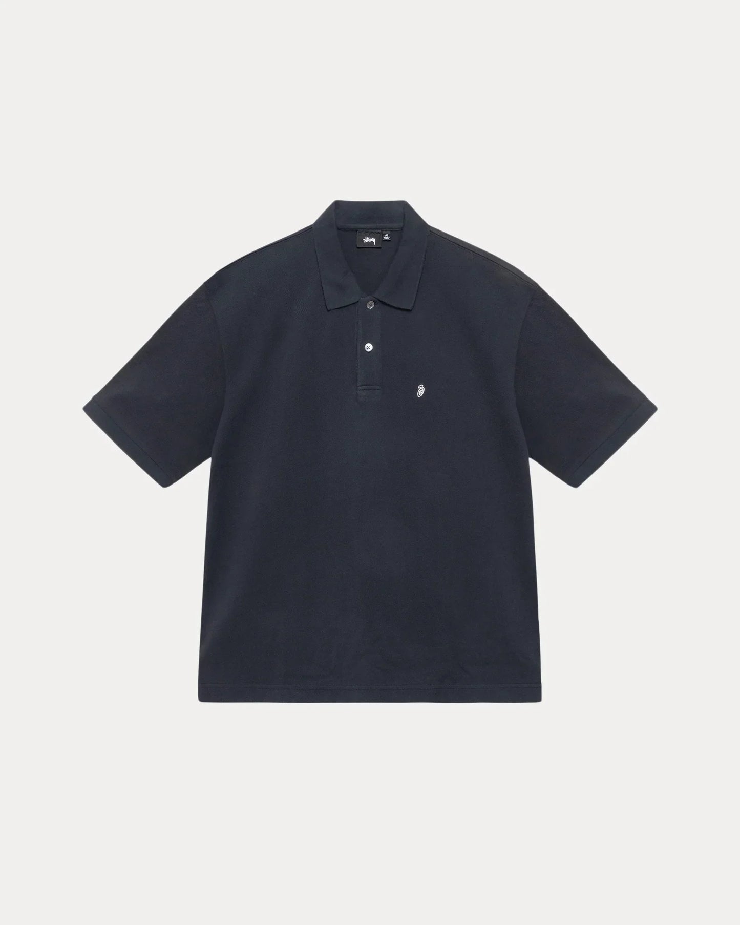 STUSSY CLASSIC PIQUE POLO BLACK