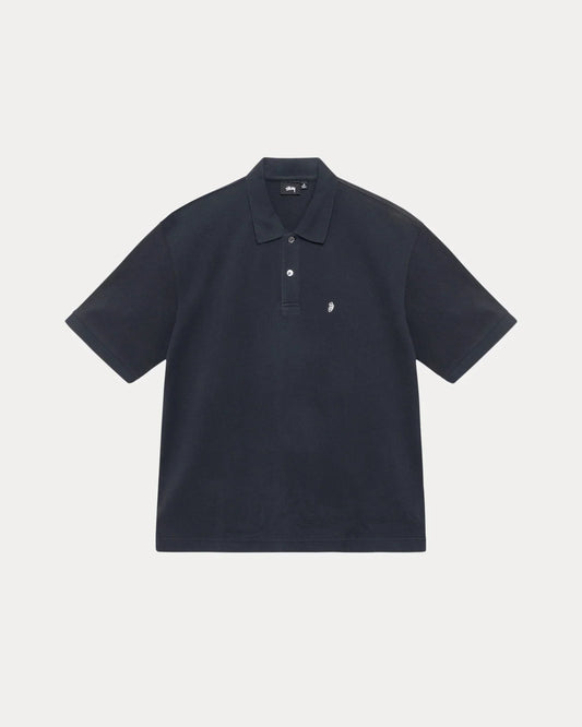 STUSSY CLASSIC PIQUE POLO BLACK